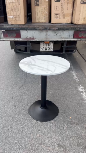 Thanh lý xả kho nhanh bàn cafe hàng loại 1 chân sắt mặt MDF giả đá_Nội thất cao cấp_Seat&Chill (Có HĐ VAT)