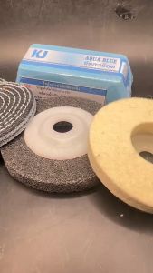 ชุดขัดเงาสแตนเลส Aqua Blue ก้อนแข็ง 4" สำหรับสติกเกอร์และกระจก