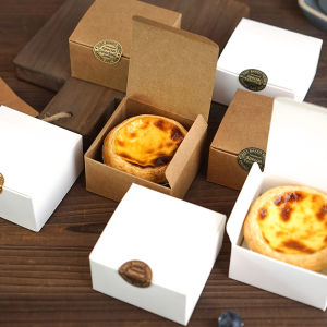 กล่องของขวัญใส่มือหนึ่งเม็ดกล่องทาร์ตไข่กล่องกลูแคนกล่องบรรจุภัณฑ์อาหารแบบเรียบง่ายกล่องแบนสีล้วนทรงสี่เหลี่ยม