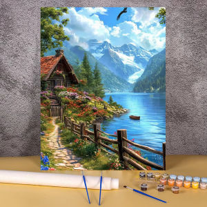 Bộ Tranh Tô Màu Theo Số DIY Phong Cảnh Biển Thị Trấn 30x40cm Tranh Vẽ Trên Vải Bố Dành Cho Người Lớn Trang Trí Nhà Cửa Không Khung.
