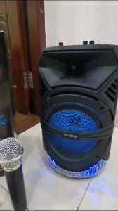 Fleco F 820b Speaker Bluetooth 8 Inch Free Mic Wireless Karaoke + Remote | Speaker Full Bass Salon Aktif Extra Power Full Bass F-820 B Led | Speaker Aktif Bluetooth Full Bass Ukuran Besar Fleco F-820b Led Gratis Mic Wireless - Vas