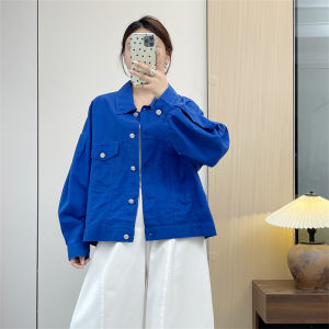 Huiyige Womens Cotton Long Sleeve Jacket Loose Casual Style Korean Retro Workwear Outerwear Comfortable Breathable Coat