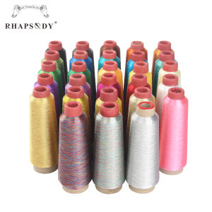 Rhapsody 3000M Per Cone Metallic Thread Yarn 150D For Computerized Embroidery Decorative Sewing 28 Shinny and Glittery Colors