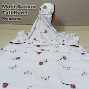 MUKENA LAJURAN/TERUSAN BORDIR TABUR DEWASA WARNA PUTIH REMAJA