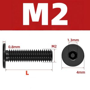 M2 M3 M4 M5 M6 M8 Black 304 Stainless Steel Low Profile Socket Head Cap Screws Hex Key Bolts Ultra Thin Flat Head Allen Hexagon