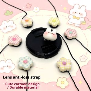Cute Flower Series Anti-lost Rope for Canon R50 Sony ZV-E10 Fuji XT50 XT5 XT4 Nikon Z30 Z9 Z8 Lens Cap Holder Strap Accessories