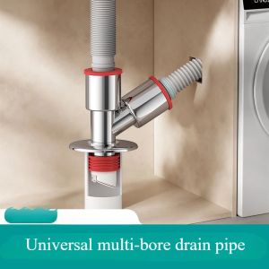 Washing Machine Downpipe Three-way Water Distributor Drainage Channel Anti-odor and Anti-overflow Special Floor Drain Connector