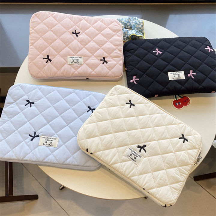 Embroidered Butterfly Knot Notebook Tablet Storage Bag for 11/13/15 Inch Laptops Digital Accessories Case Pouch