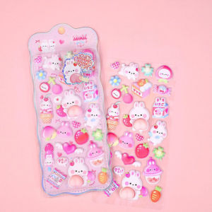 Cute Bunny Stereo Foam Stickers  Self-Adhesive Stickers for Scrapbooking DIY Crafts & Decoration Cartoon Decorative Stickers