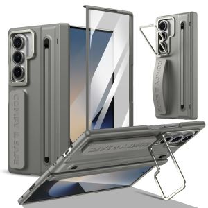szhaiyu | For Samsung Galaxy Z Fold 8 Ultra Fold 8 7 6 5 4 Case With Matte PC Camera Ring Holder Hinge Grip Pen Slot Armor Glass Protector