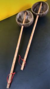 Gáo dừa múc nước tắm Tượng Phật 47cm