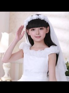 【Popular choice】 Girls First Communion Veils Girls Fashion Floral Headpiece Veil Flower Crown