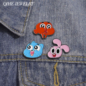 Cartoon Comedy Animated Character Enamel Pins kawaii Animation Role Rabbit Cat Metal Brooches Backpack Lapel Badge Jewelry Gifts