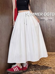 XIANYIJIAO | White Pumpkin Large Size A-line Skirt Summer New Style for Short and Petite