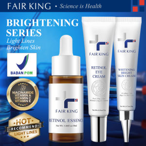 FAIR KING [BPOM] 3PCS Anti Aging Set Whitening Bright Skin Cream + Retinol Eye Cream+Facial Serum Anti-Aging Retinol Ganda Memudarkan Lingkaran Anti penuaan Memudarkan Garis Halus Memudar Bintik-bintik Gelap Anti Kerut Pelembab Pemutih