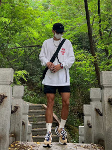 Áo Thun Nam Tay Dài Cổ Nhỏ Phong Cách Mỹ Cổ Điển Thiết Kế Mới Chất Liệu Cotton Nguyên Chất Thường Ngày Mùa Thu Kháng Khuẩn