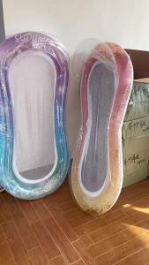 Inflatable Float Pool Lounger Bed with Backrest Water Hammock ir Mattress Floating Recliner for Swimming Pool Beach Party