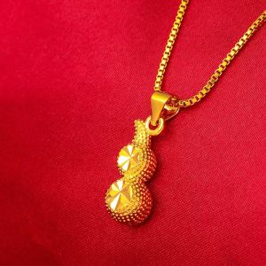 Kalung Emas Wanita Bentuk Kacang liontin Rantai Kalung Untuk Wanita Dewasa Upacara Hadiah