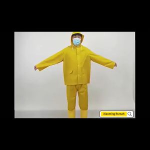 Jas Hujan Setelan Baju Celana Dewasa Jas Hujan Safety Samudra Gosave Kuning Triple Size Bahan PVC