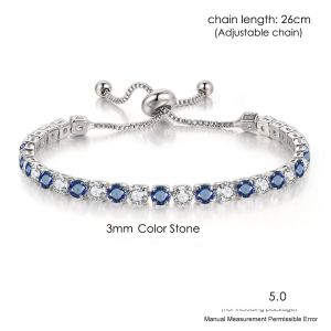 Có Thể Điều Chỉnh Nhiều Màu Bóng Vòng Tay Nữ Nữ Cưới Rainbow Nhiều Màu Sắc Zircon Vòng Tay Tay Dây Chuyền Trang Sức DZH043