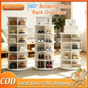 4/5/6-Layer Rotating Shoe Rack Tower Organizer Multifunctional Display Rack 360° Rotation for Shoes Handbags Hats Books Storage Organizer Rack for Homes Living Rooms And Stores