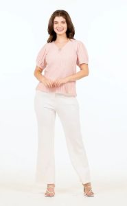 Krizia Pearl Detail Puff Sleeves Blouse Top