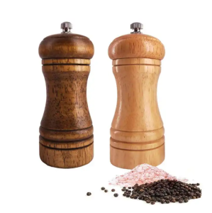Adjustable Bamboo Wood Salt Pepper Mill Grinder Wooden Manual Salt and Pepper Grinder SetPopular Kitchen Seasoning