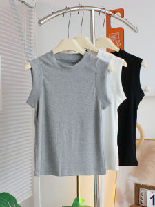 Áo Vest Thể Thao Không Tay Co Giãn Cao Dành Cho Nữ Áo Khoác Ngoài Mùa Hè 2025 Áo Ngắn Màu Trơn Cotton Polyester