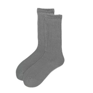 AUK Women Sock Japanese Style Retro Thick Thread Solid Color Middle Tube Socks