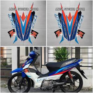 STIKER STRIPING LIS BODY SUZUKI SHOGUN SP 125 2008 2009 BIRU PUTIH STANDAR