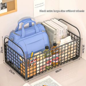 Movable Bookshelf with Wheels Layered Storage Rack