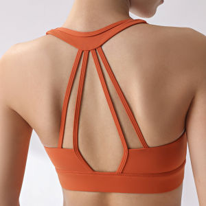 YueJi Beauty Back Sport Bra Women Shockproof Tights Thin Strap Fitness Fixed Cup Sports Bras