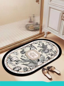 Thảm Sàn Phòng Tắm Bằng Bùn Đỏ Thạch Cao Mềm Cổ Điển Hấp Thụ Nước Nhanh Chống Trượt Chống Bụi Thảm Chân Thoải Mái Thoáng Khí