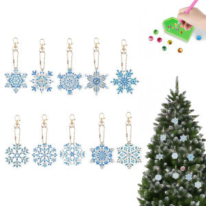 other | 10-Piece Diamond Painting set Keychain Christmas card Snowflake pattern Christmas tree Decoration Christmas Day gift