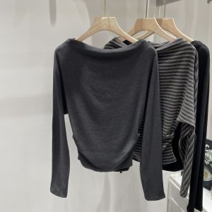 Áo Thun Dài Tay Cổ Chữ V Phong Cách Hàn Quốc Mùa Thu 2025 Cho Nữ Áo Thun Cotton Đa Năng Áo Thun Thường Ngày Áo Thun Thời Trang