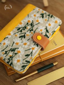 Portable Daily Plan Book Schedule Book Embroidery Version Pocket Size Review Notebook Self-Discipline Schedule Book Todo List Ring-Bound Book Time Management Manual Efficiency Book