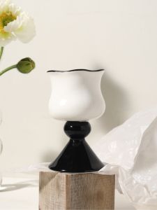 Retro Ceramic Highball Glasses French Ins Style Cocktail Cups Premium Coffee Water Wine Glasses Unique Shape Red Wine Glasses