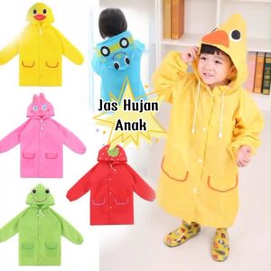 Jas Hujan Anak Laki Laki Perempuan TK SD Karakter Raincoat Jubah Hujan