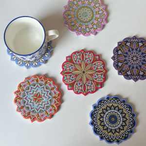 Vantes Ceramic Gold-Stamped Tea Cup Mat Waterproof Heat Resistant Pad Creative Chinese Style Sand Pot Holder Irregular Shape