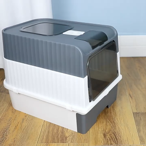 กระบะทรายแมวแบบลิ้นชักปิดสนิท ป้องกันการรั่วไหล ห้องน้ำแมวขนาดใหญ่ พร้อมชุดกำจัดกลิ่น