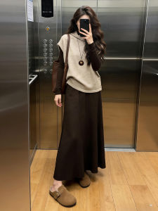 NIUVIES | Đầm Len Mùa Thu Sớm Kiểu Dáng Elegance Mẫu Mới 2026