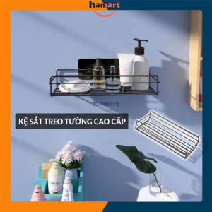 Kệ Sắt Treo Tường Nhà Tắm Phòng Bếp Đa Năng Chống Nước Kèm Miếng Dán Tường Đôi Siêu Dính