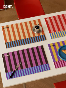 แผ่นรองอาหารแบบตัดได้กันความร้อนกันน้ำกันมันสำหรับโต๊ะทานอาหาร แผ่นรองหินอิฐปูพื้นแบบเรียบง่ายและโมเดิร์นสำหรับใช้ในบ้าน