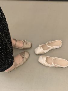 Height-Increasing French Bow Satin Slipper