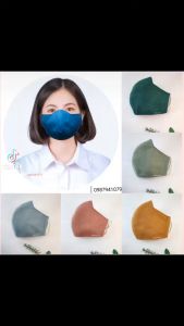 Khẩu trang vải nhung tăm nhiều màu 3 lớp chống nắng tái sử dụng