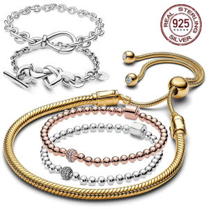 The best-selling S925 sterling silver heart-shaped crown snake bone chain is perfect for the original DlY bracelet! A perfect je