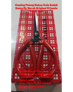 Gunting Potong Bahan Kain Kodok Butterfly Merah Original Di jamin Tajam Awet