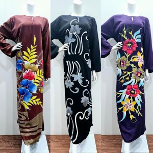 KAFTAN KELAWAR LENGAN PANJANG EKSKLUSIF LUKIS TANGAN TERENGGANU PEMBORONG & PERUNCIT