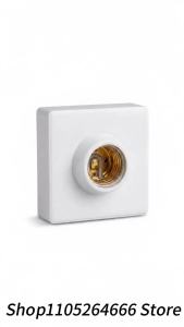 E27 High Temperature Heat Lamp Socket Holder Square White Ceramic Interior Bulb Base Heat Resistant for Industrial Warehouse