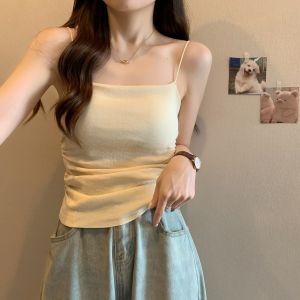 Áo Ba Lỗ Không Dây Hở Lưng Mùa Hè Cỡ Lớn Pure Desire Style Có Đệm Ngực Áo Sơ Mi Nữ Cổ Chữ V Tay Ngắn Dáng Ôm